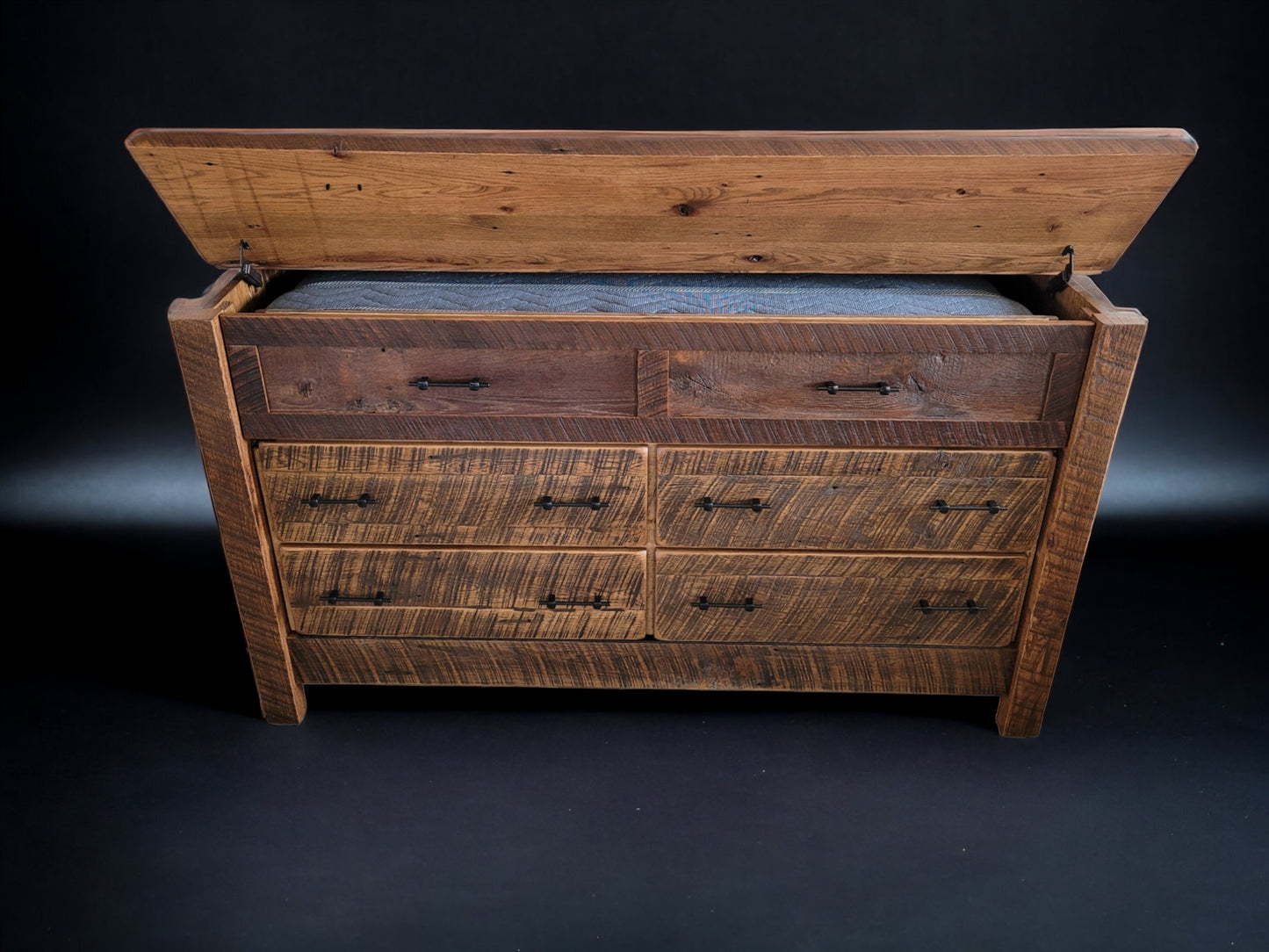 Reclaimed Barn Wood Murphy Bed Hideabed Dresser Bed Cabinet Bed, Mattress Included - Made in the USA