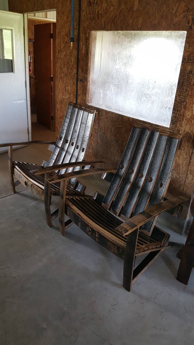 Bourban/Whiskey Barrel Stave Adirondack Chair, Sold Individually,FREE SHIPPING - Made in the USA!