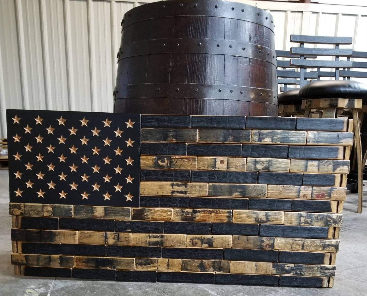 Bourbon Barrel Stave American Flag - Free Shipping, Made in the USA!