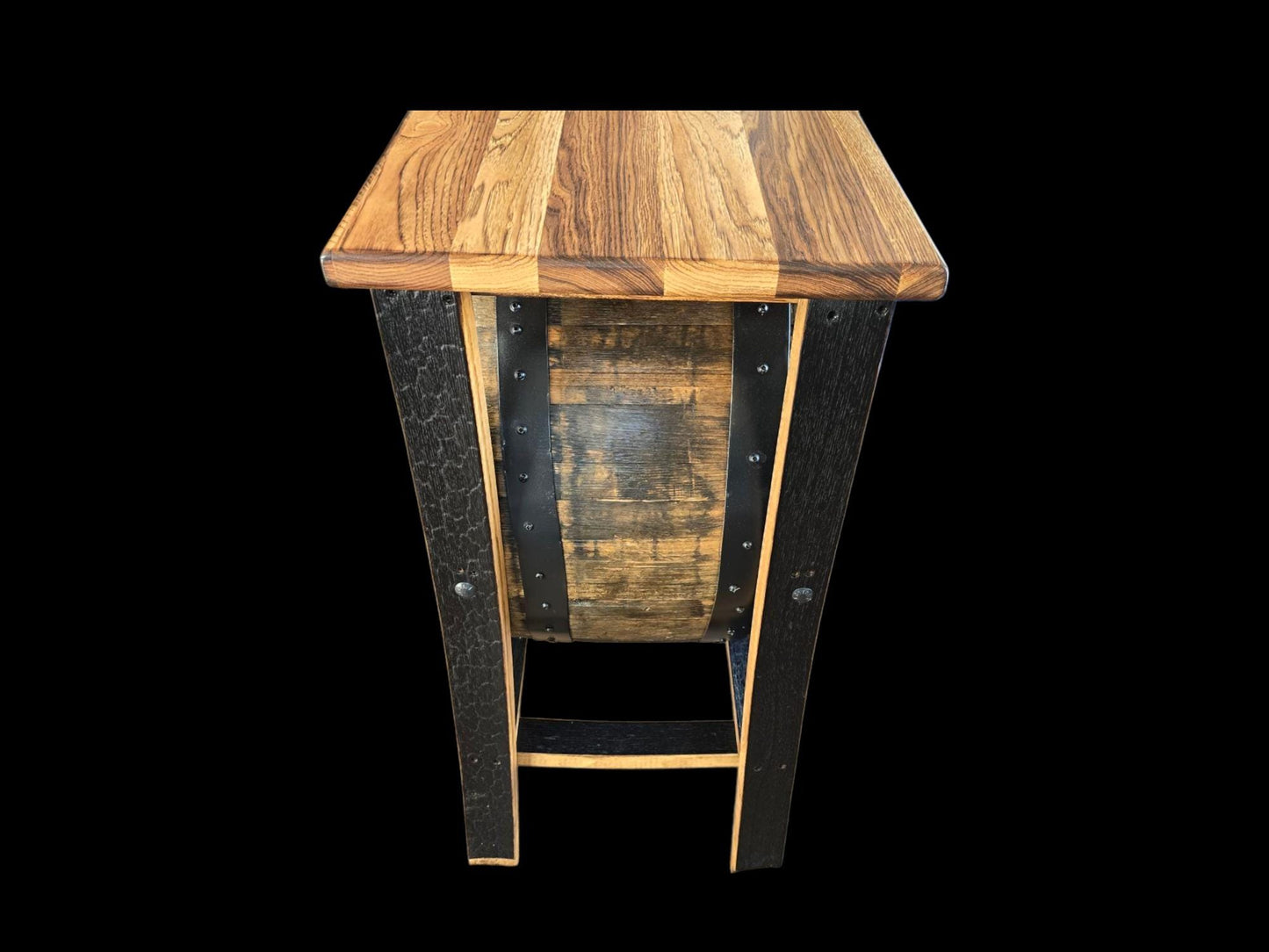 Whiskey Barrel Wine Rack Made From Authentic Whiskey Barrels - Burnt Hickory