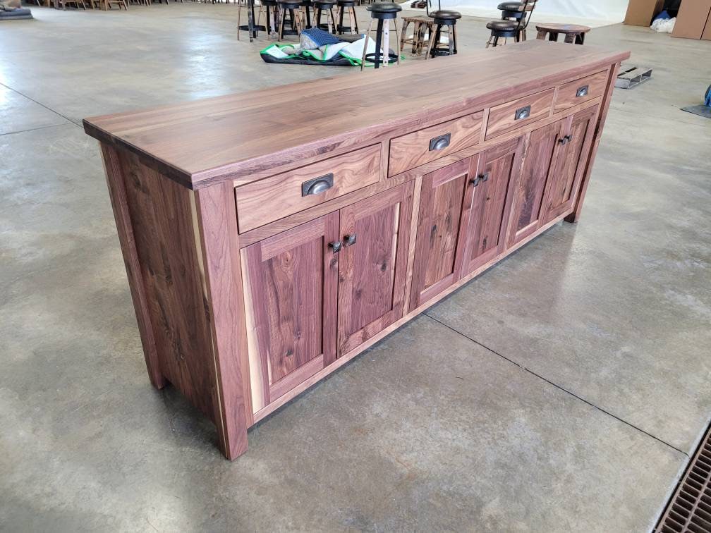 Rustic Walnut Sideboard Buffet