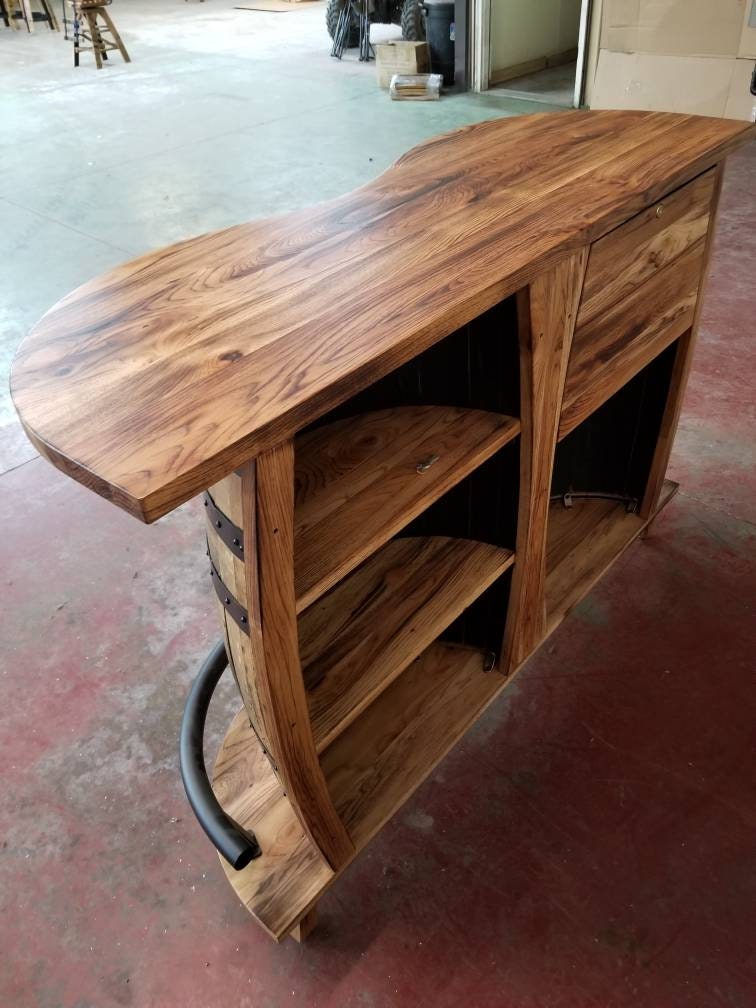 Whiskey Barrel Bar Bourbon Barrel Bar Burnt Hickory Bar Free Shipping Made in the USA!